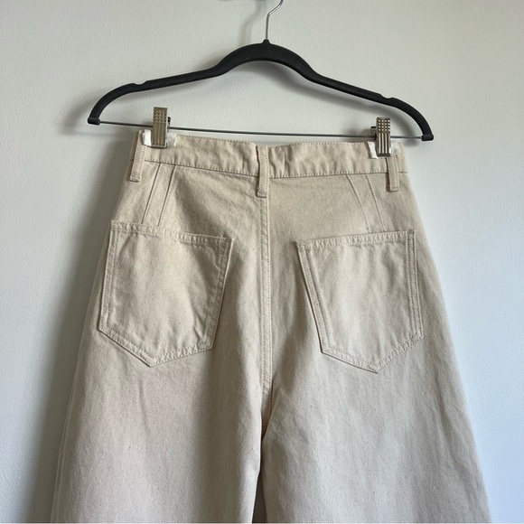 Triarchy High Rise Wide Leg Jeans in Off White - Picture 9 of 16